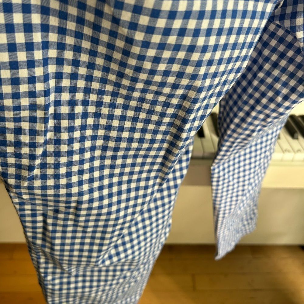 Talbots Petite Blue and White Checkered Cropped Pants 6P - Picture 10 of 16